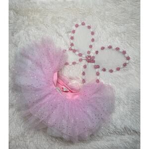 Elly & Emmy Baby Fairy Costume Pink Tutu & Wings Set 0-12M